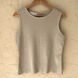 St. JOHN Collection by Marie Gray Santana Knit Taupe Tank medium women’s